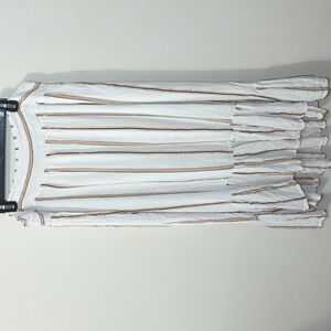 Jessica Simpson White Orange Blue Striped High-low Maxi Skirt Women's Size 2X